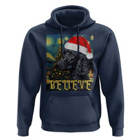 Funny Xmas Poodle Hoodie Believe Christmas Starry Night Dog Lover