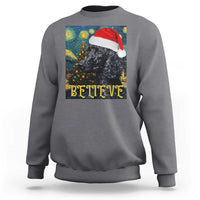 Funny Xmas Poodle Sweatshirt Believe Christmas Starry Night Dog Lover - Wonder Print Shop