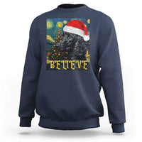 Funny Xmas Poodle Sweatshirt Believe Christmas Starry Night Dog Lover - Wonder Print Shop