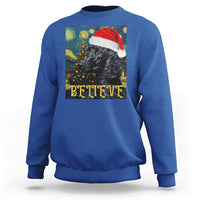 Funny Xmas Poodle Sweatshirt Believe Christmas Starry Night Dog Lover - Wonder Print Shop