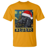 Funny Xmas Poodle T Shirt Believe Christmas Starry Night Dog Lover - Wonder Print Shop