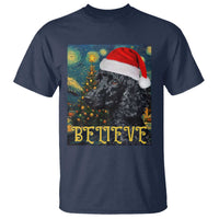 Funny Xmas Poodle T Shirt Believe Christmas Starry Night Dog Lover - Wonder Print Shop