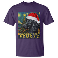 Funny Xmas Poodle T Shirt Believe Christmas Starry Night Dog Lover - Wonder Print Shop