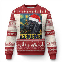 Funny Xmas Poodle Ugly Christmas Sweater Believe Christmas Starry Night Dog Lover - Wonder Print Shop