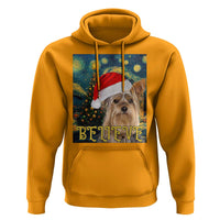 Funny Xmas Yorkshire Hoodie Believe Christmas Starry Night Dog Lover