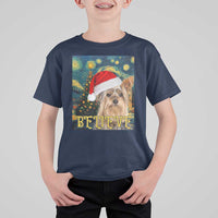 Funny Xmas Yorkshire T Shirt For Kid Believe Christmas Starry Night Dog Lover - Wonder Print Shop