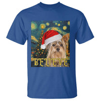 Funny Xmas Yorkshire T Shirt Believe Christmas Starry Night Dog Lover - Wonder Print Shop