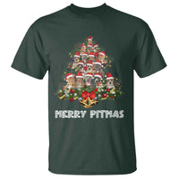 Funny Xmas Pitbull T Shirt Merry Pitmas Christmas Tree Dog Lover - Wonder Print Shop