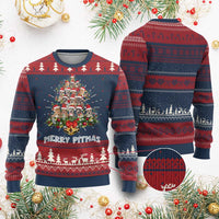 Funny Xmas Pitbull Ugly Christmas Sweater Merry Pitmas Christmas Tree Dog Lover - Wonder Print Shop