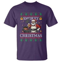 Funny Xmas Grilling T Shirt Smokey Christmas BBQ Santa Grill Roast On Smoker - Wonder Print Shop