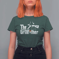 Funny Grill Dad T Shirt For Women The Grillfather BBQ Party Grilling - Wonder Print Shop