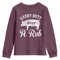 Funny Pitmaster Youth Sweatshirt Every Butt Loves A Rub