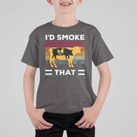 Funny I'd Smoke That T Shirt For Kid Grilling BBQ Weed Retro