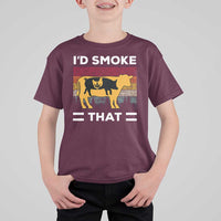 Funny I'd Smoke That T Shirt For Kid Grilling BBQ Weed Retro