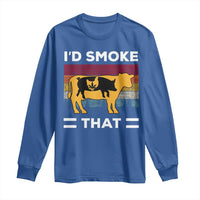 Funny I'd Smoke That Long Sleeve Shirt Grilling BBQ Weed Retro