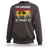 Funny I'd Smoke That Sweatshirt Grilling BBQ Weed Retro
