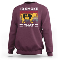 Funny I'd Smoke That Sweatshirt Grilling BBQ Weed Retro