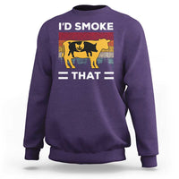 Funny I'd Smoke That Sweatshirt Grilling BBQ Weed Retro