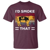 Funny I'd Smoke That T Shirt Grilling BBQ Weed Retro - Wonder Print Shop
