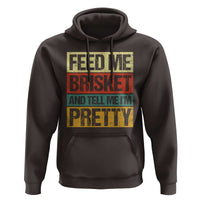Funny Pitmaster BBQ Hoodie Feed Me Brisket Retro Smoker Grilling