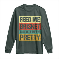 Funny Pitmaster BBQ Long Sleeve Shirt Feed Me Brisket Retro Smoker Grilling