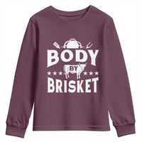 Funny Pitmaster BBQ Youth Sweatshirt Body By Brisket Smoker Grilling