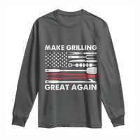 Funny BBQ Grilling Pitmaster Long Sleeve Shirt Make Grilling Great Again Chef Smoking Tools