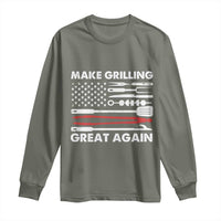 Funny BBQ Grilling Pitmaster Long Sleeve Shirt Make Grilling Great Again Chef Smoking Tools