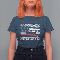 Funny BBQ Grilling Pitmaster T Shirt For Women Make Grilling Great Again Chef Smoking Tools - Wonder Print Shop