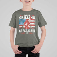 Funny BBQ Lover T Shirt For Kid Make Grilling Great Again Smoker Grill Sausages