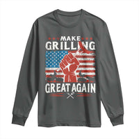 Funny BBQ Lover Long Sleeve Shirt Make Grilling Great Again Smoker Grill Sausages