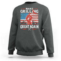 Funny BBQ Lover Sweatshirt Make Grilling Great Again Smoker Grill Sausages