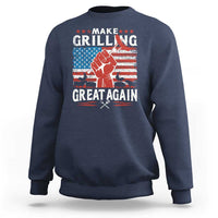 Funny BBQ Lover Sweatshirt Make Grilling Great Again Smoker Grill Sausages