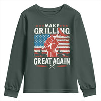 Funny BBQ Lover Youth Sweatshirt Make Grilling Great Again Smoker Grill Sausages