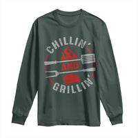 Funny BBQ Lover Long Sleeve Shirt Chillin And Grillin Smoker Grilling Pitmaster