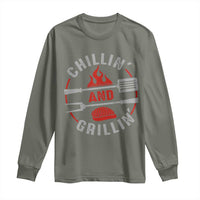 Funny BBQ Lover Long Sleeve Shirt Chillin And Grillin Smoker Grilling Pitmaster