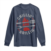 Funny BBQ Lover Long Sleeve Shirt Chillin And Grillin Smoker Grilling Pitmaster