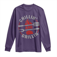 Funny BBQ Lover Long Sleeve Shirt Chillin And Grillin Smoker Grilling Pitmaster