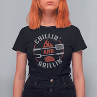 Funny BBQ Lover T Shirt For Women Chillin And Grillin Smoker Grilling Pitmaster - Wonder Print Shop