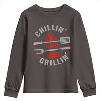 Funny BBQ Lover Youth Sweatshirt Chillin And Grillin Smoker Grilling Pitmaster