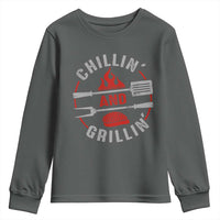 Funny BBQ Lover Youth Sweatshirt Chillin And Grillin Smoker Grilling Pitmaster
