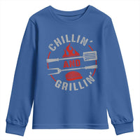 Funny BBQ Lover Youth Sweatshirt Chillin And Grillin Smoker Grilling Pitmaster