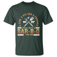 Funny BBQ Lover T Shirt A Cow A Pig And A Chicken Walk Into A Bar B Q Barbecue Pitmaster - Wonder Print Shop