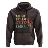 Funny BBQ Grilling Pitmaster Hoodie Father Husband Meat Smoker Legend Retro