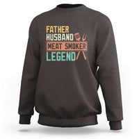 Funny BBQ Grilling Pitmaster Sweatshirt Father Husband Meat Smoker Legend Retro