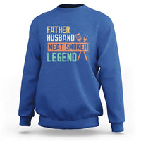 Funny BBQ Grilling Pitmaster Sweatshirt Father Husband Meat Smoker Legend Retro