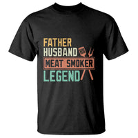 Funny BBQ Grilling Pitmaster T Shirt Father Husband Meat Smoker Legend Retro - Wonder Print Shop