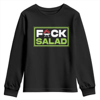 Funny BBQ Lover Youth Sweatshirt Fxxk Salad Anti Vegan Jokes