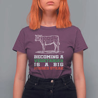 Vegetarian Jokes T Shirt For Women Becoming A Vegetarian Is A Big Missed Steak - Wonder Print Shop