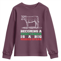 Vegetarian Jokes Youth Sweatshirt Becoming A Vegetarian Is A Big Missed Steak